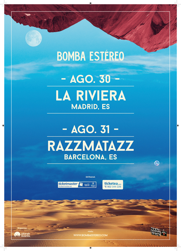 BOMBA_ESTEREO_mondo_sonoro_madrid_barcelona_agosto_carteles_pegada
